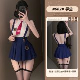 Blue (top + slip dress + tie) + W28 Black + P4 White
