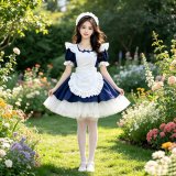 Blue Lolita dress + free apron + free headpiece + free petticoat