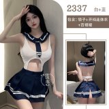 Blue [including collar + open crotch jumpsuit + skirt]