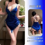 Blue + matching suspender stockings
