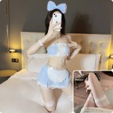 Blue outfit + white stockings