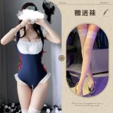 Blue and white stockings