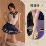 Blue and white stockings