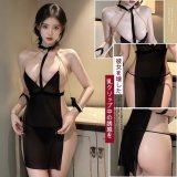 Bra top with nipple clamps + black fishnet stockings
