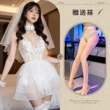 Bridal dress + white open-crotch socks