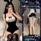 Bunny Girl Outfit [bodysuit + headband + open-crotch stockings]