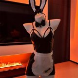 Bunny Girl Maid Outfit [Leather Skirt + Ears + Apron + Bracelets * 2]