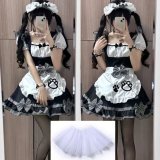 Kitten Black Maid Dress + Petticoat (Headpiece Included)