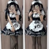 Black kitten maid outfit + collar (head accessory included)