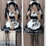 Kitten Black Maid + Collar + Black Stockings (Headpiece Included)