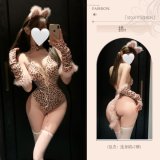 Catwoman [bodysuit + headdress + sleeves + neck warmer] + white open-crotch stockings
