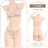 ◆Chain Three-Piece Bra + Thong (Silver)