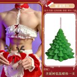 Christmas servant + green Christmas tree low-temperature candle