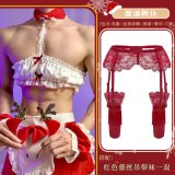 Christmas male servant + red lace garter stockings