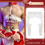 Christmas male servant + white lace garter stockings