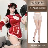 Christmas outfit + white open-crotch socks