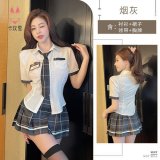Ash gray (tie + shirt + name tag + skirt)