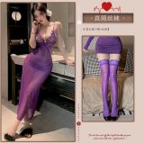 ◆A Delicate Woman's Fragrance◆ Purple [Nightgown + T-shirt + Purple Stockings]
