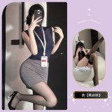 Grayish purple + black stockings