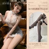 Gray (Secretary's pencil skirt + T-shirt + boxer stockings)