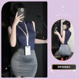 Dark gray (top + skirt + name tag + thong)
