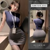 Dark gray [top + skirt + t-shirt + name tag]