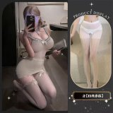 Grey and white open-crotch socks