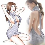 Gray and white fishnet stockings