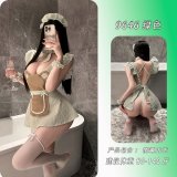Green [bodysuit + apron + bracelet + headband + neck ring]