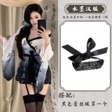 Ink-wash Hanfu + Black Lace Eye Mask
