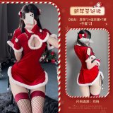 Set (headpiece + dress + gloves + thong)