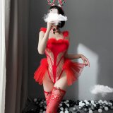 7435 [Headpiece + Bell Neck Ring + Bodysuit + Fishnet Stockings]