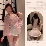 Pink kimono [kimono + headdress] + matching stockings