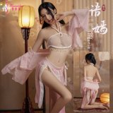 【1137】Outerwear + halter top + short skirt + thong
