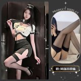 Delicate police officer* black + matching stockings