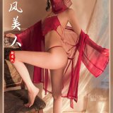 A stunningly beautiful woman [veil + bodice + shawl + underwear]