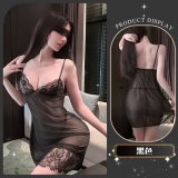 Skirt Tears - Black + Black Fishnet Stockings