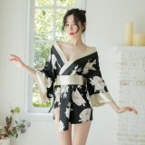 Black kimono + obi (sash) + underwear