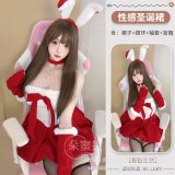 Korean style velvet Christmas dress + choker + sleeves + headband