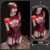 Red bodysuit with straps