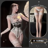 Bound and trembling* White + white stockings + blindfold