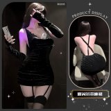 A Black and Scarlet Night Banquet ~ [Sparkling Bodycon Skirt + Sleeves]