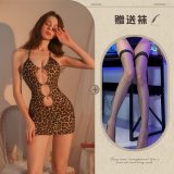 Leopard print + black fishnet stockings