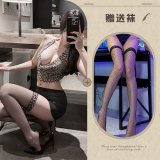 Leopard print + black fishnet stockings