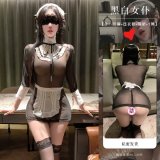 Maid [outfit + apron + headdress] + black stockings