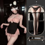 Maid outfit + black fishnet stockings