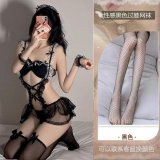 Maid outfit + black fishnet stockings