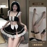 Maid outfit + black fishnet stockings