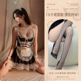 Black (maid outfit + black fishnet stockings)
