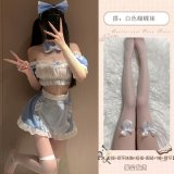 Maid outfit + butterfly stockings